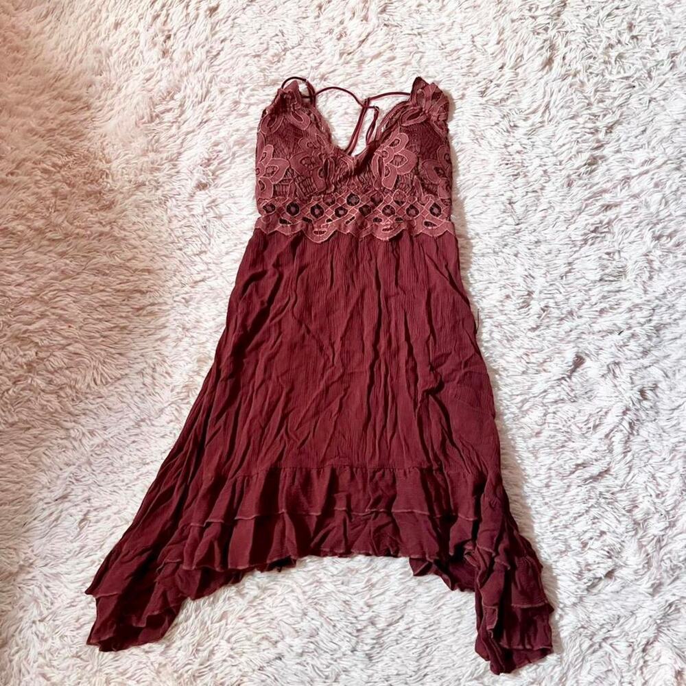 Lace Whimsigoth Cottage Core Indie Dark Fairy Witchy Earthy Peasant Hippie Dress